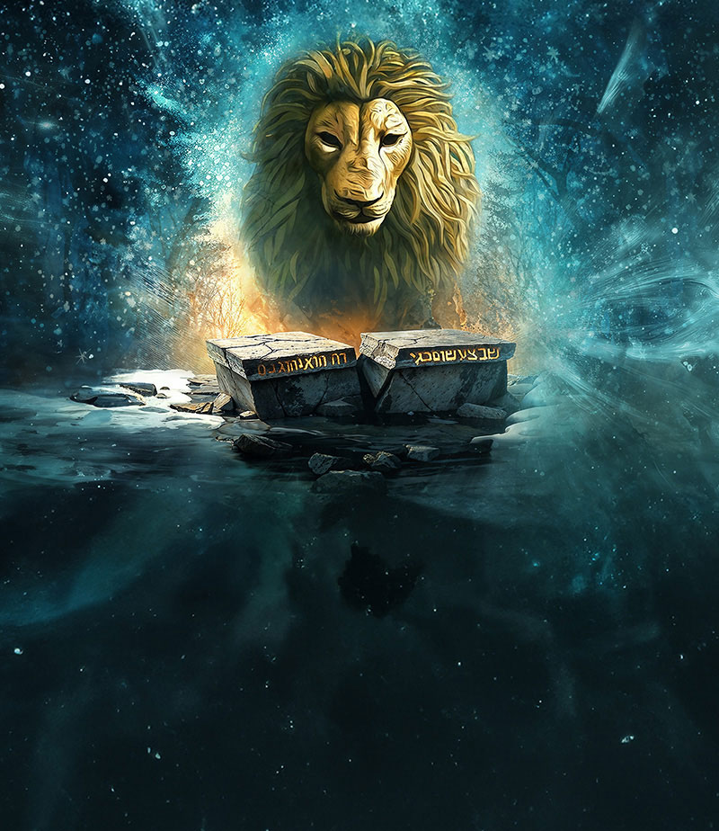 Tall Banner of a magical scene of Aslan from the Live on Stage Theatre production of the Lion the Witch and the Wardrobe at Williams Event Center (formerly Welk Resort)